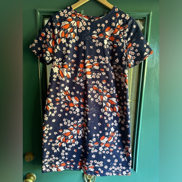 Boden Smart Easy Shift Dress Blue Floral Size 10R W0217 NWOT - Picture 2 of 7